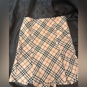 Burberry Beige Check Pencil Skirt